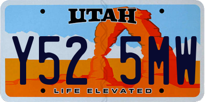 UT license plate Y525MW
