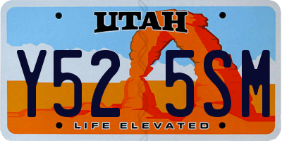 UT license plate Y525SM