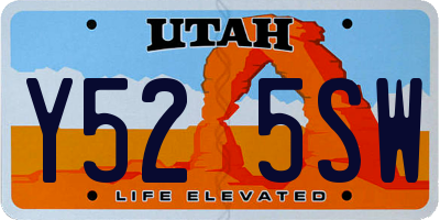 UT license plate Y525SW