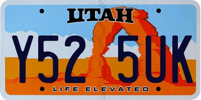 UT license plate Y525UK