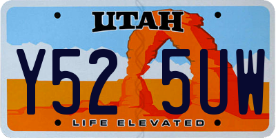 UT license plate Y525UW