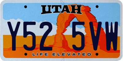 UT license plate Y525VW
