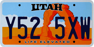 UT license plate Y525XW
