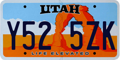UT license plate Y525ZK