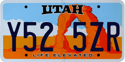 UT license plate Y525ZR