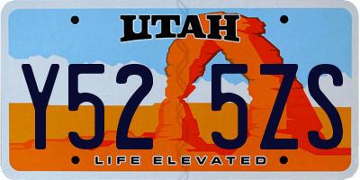 UT license plate Y525ZS