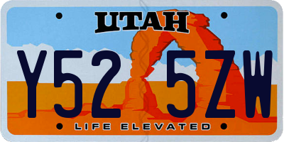 UT license plate Y525ZW