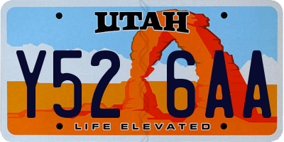UT license plate Y526AA