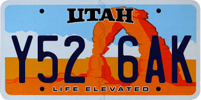 UT license plate Y526AK