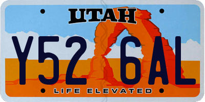 UT license plate Y526AL