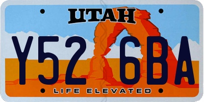 UT license plate Y526BA