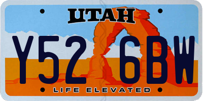UT license plate Y526BW