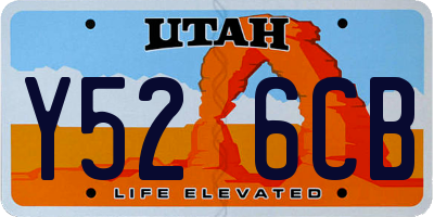 UT license plate Y526CB