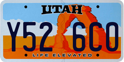 UT license plate Y526CO