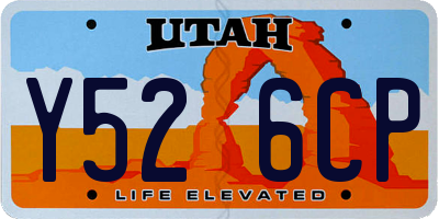UT license plate Y526CP