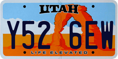 UT license plate Y526EW