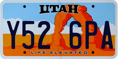 UT license plate Y526PA