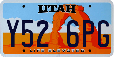 UT license plate Y526PG