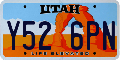 UT license plate Y526PN