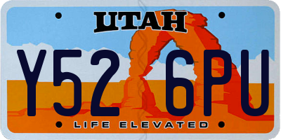 UT license plate Y526PU