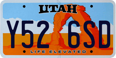 UT license plate Y526SD