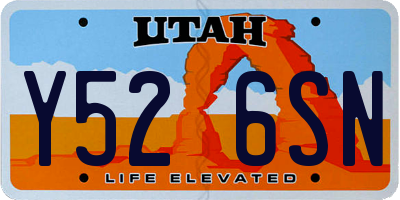 UT license plate Y526SN