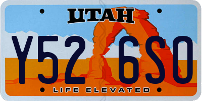UT license plate Y526SO