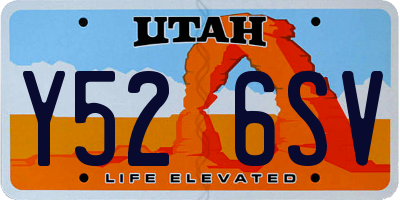 UT license plate Y526SV