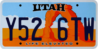 UT license plate Y526TW