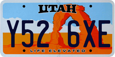 UT license plate Y526XE