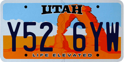 UT license plate Y526YW