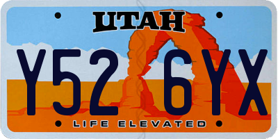UT license plate Y526YX