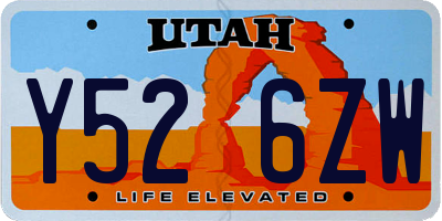 UT license plate Y526ZW