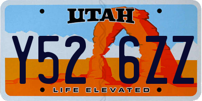 UT license plate Y526ZZ