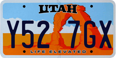 UT license plate Y527GX