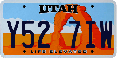 UT license plate Y527IW