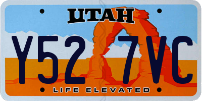 UT license plate Y527VC