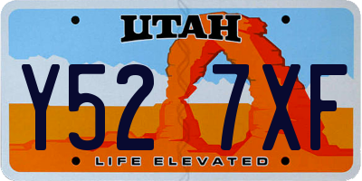 UT license plate Y527XF