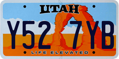 UT license plate Y527YB