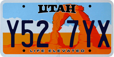 UT license plate Y527YX