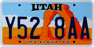 UT license plate Y528AA