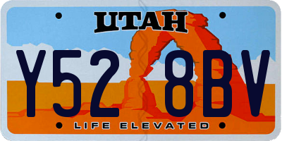 UT license plate Y528BV