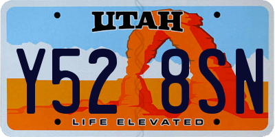 UT license plate Y528SN