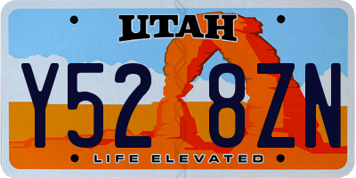 UT license plate Y528ZN