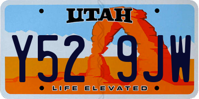 UT license plate Y529JW