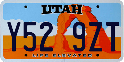 UT license plate Y529ZT