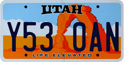UT license plate Y530AN