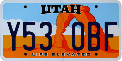 UT license plate Y530BF