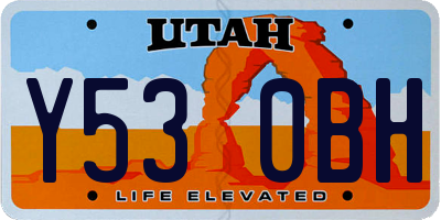 UT license plate Y530BH