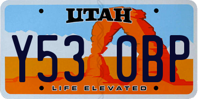 UT license plate Y530BP